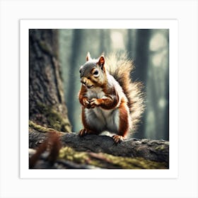 Squirrel In The Forest 230 Art Print