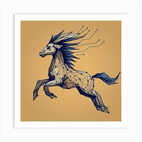 Polygonal Horse String Art Concept Art Print