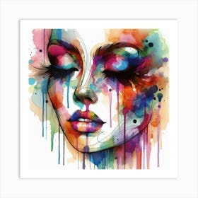 Colorful Woman'S Face 1 Art Print