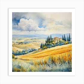 Vivid Vistas: Abstract Italian Reverie Art Print