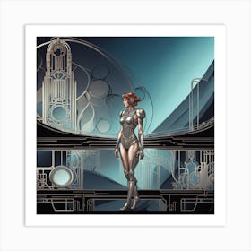 art deco android Art Print