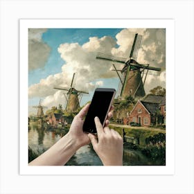 Windmills In The Netherlands Art Print