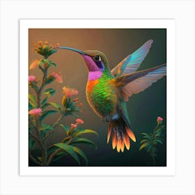 Hummingbird grace Art Print