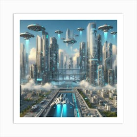 Futuristic Cityscape Art Print