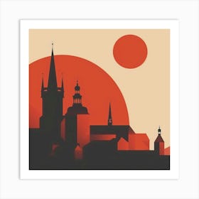 A Prague Castle Minimal Illustration 1720468325 1 Art Print