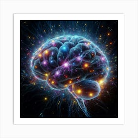 Brain In Space Art Print