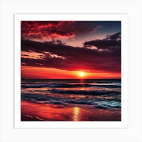 Sunset On The Beach 202 Art Print