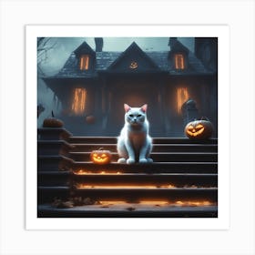 Halloween Cat 26 Art Print