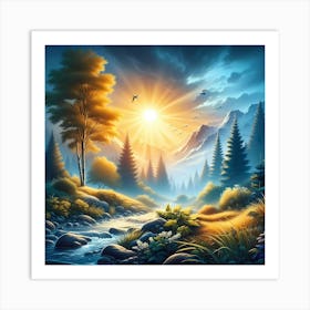 Sunset In The Mountains 22 Art Print