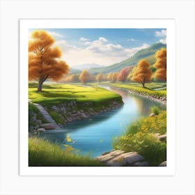 Autumn Landscape With Trees Art Print