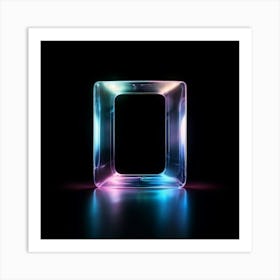 Moke Up Transparent Reflective Glossy Polished Beveled Smooth Sleek Minimalistic Branding (2) Art Print