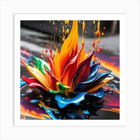 Colorful Paint Splash Art Print