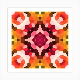 Orange Mosaic Pattern Art Print