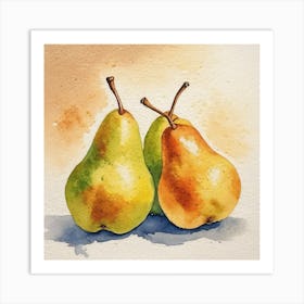 Watercolor Pears Art Print