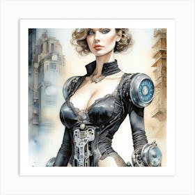 Steampunk Woman Art Print