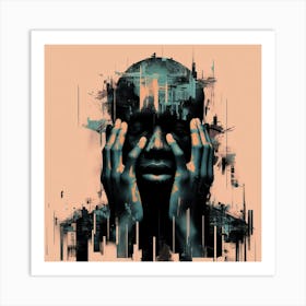 Man With His Hands On His Face Art Print