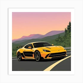 Stylish Automotive Close-Up with Racing Elements Art Print