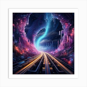 Futuristic Train Tunnel Art Print