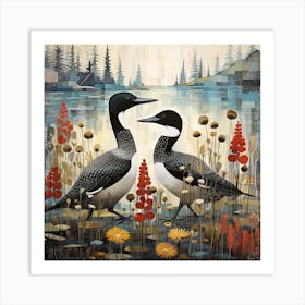 Bird In Nature Common Loon 4 Art Print