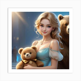 Princess And Teddy Bears Art Print