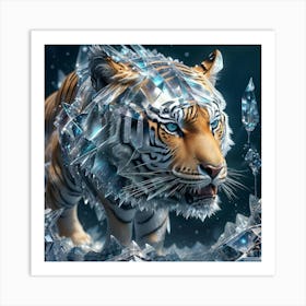 Ice Tiger Art Print