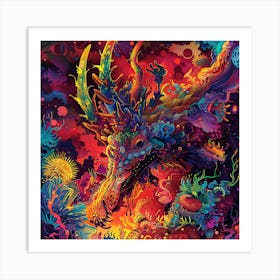 Psychedelic Dragon Art Print