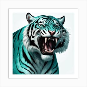 Teal Tiger Art Print