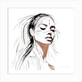 Portrait Of A Lady - Portrait Sketch Art Print