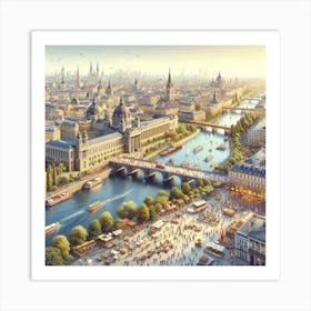 Cityscape Of Paris Art Print