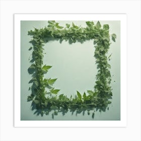 Frame Of Green Leaves 4 Art Print