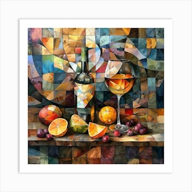 Wine And Oranges Art Print