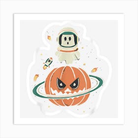 Funny Halloween Costume Space Galaxy Boo Planet Party Art Print