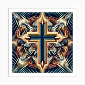 Psychedelic Cross Art Print