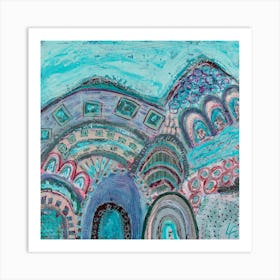 'The Blue Door' Abstract Painting Art Print