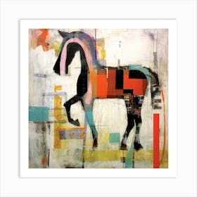 Color Block Horse Impressionist 21irena Art Print