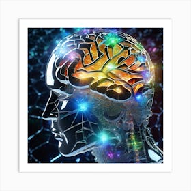 3d Image Of A Human Brain Art Print