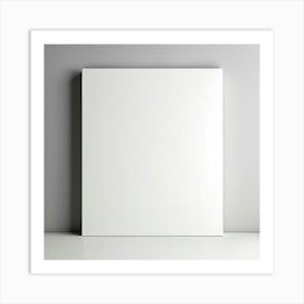 Mock Up Blank Canvas White Pristine Pure Wall Mounted Empty Unmarked Minimalist Space P (26) Art Print