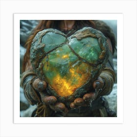 Viking Holding A Heart Art Print