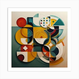 abstract painting with geometric Art Print