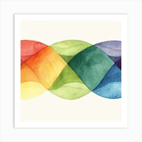 Rainbow Watercolor Painting Art Print