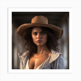 Woman In A Hat Art Print