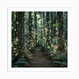 Fairy Lights In The Forest Art Print