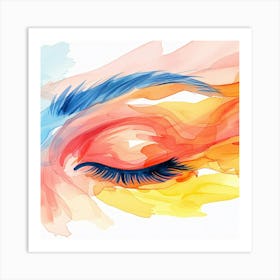 Watercolor Of A Woman'S Eye Art Print