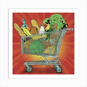 Grocery Cart Art Print