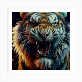 Angry Tiger Art Print