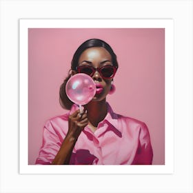 Pink Bubbles Art Print