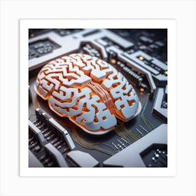 Brain On A Circuit Board 4 Art Print