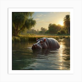 Hippo Art Print