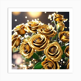 Gold Roses 7 Art Print