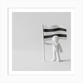 3d Person Holding A Flag Art Print